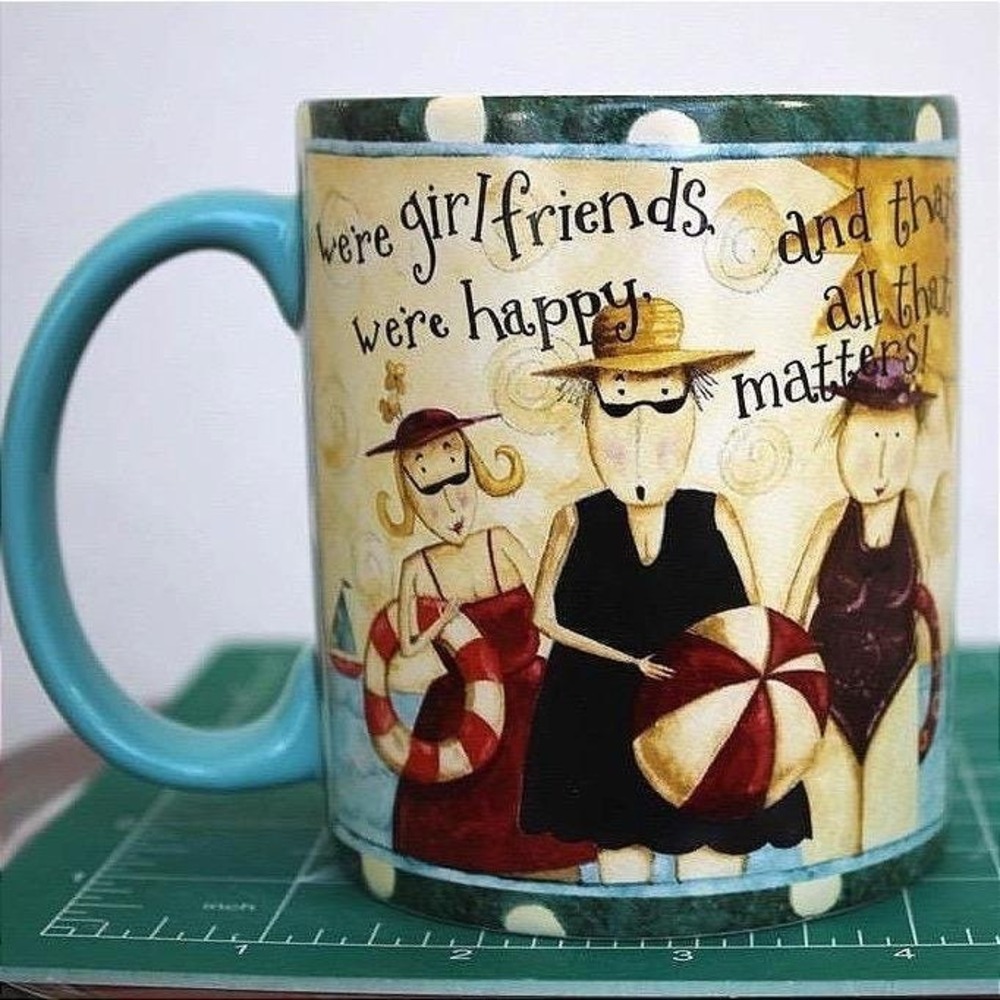 LANG Mugs Dan‎ DiPaolo We're Girlfriends Beach Coffee Mug 5001061 Blue 2007